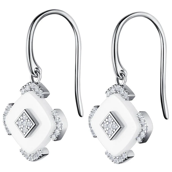 Boucles d'oreilles en argent , céramique, oxydes