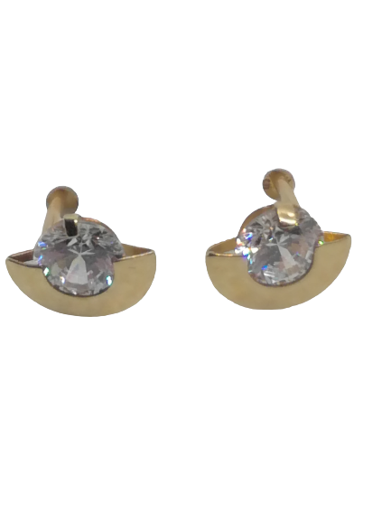 Boucles d'oreilles en or, oxyde de zirconium