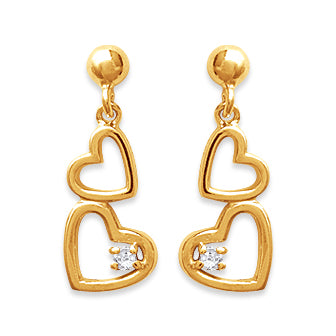 Boucles d'oreilles en plaqué or, oxydes