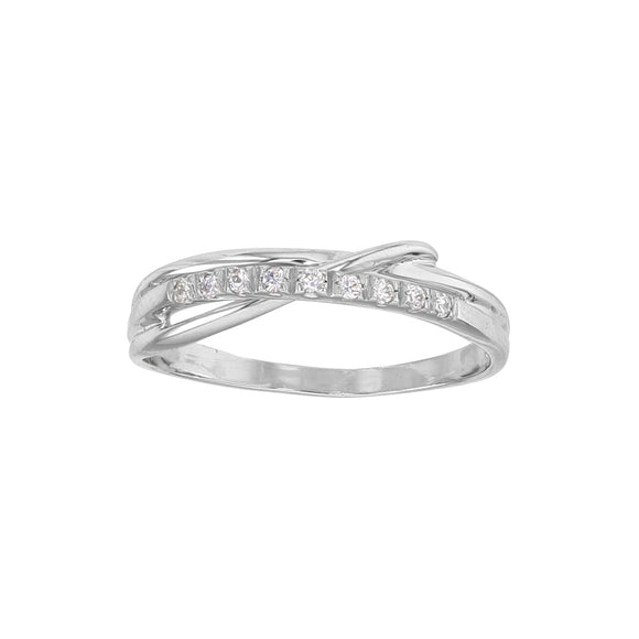 Bague en or gris, oxyde de zirconium