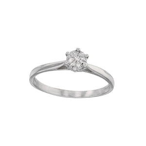 Bague en or gris, diamant