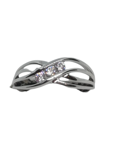 Bague en or gris, oxyde de zirconium