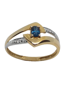 Bague en or, saphir et diamant