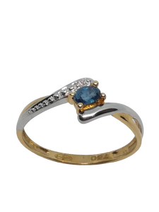 Bague en or, saphir et diamant