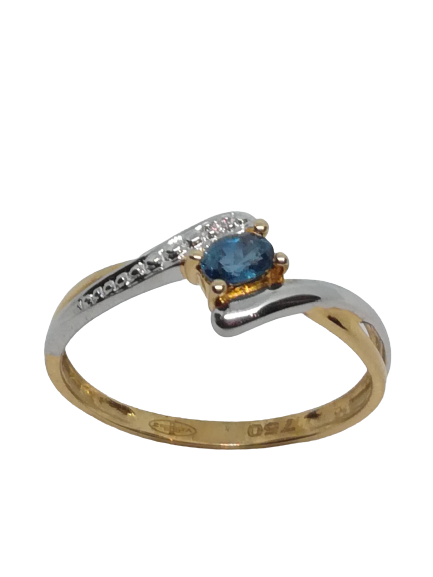 Bague en or, saphir et diamant