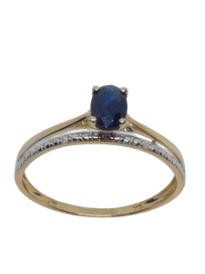 Bague en or, saphir et diamant