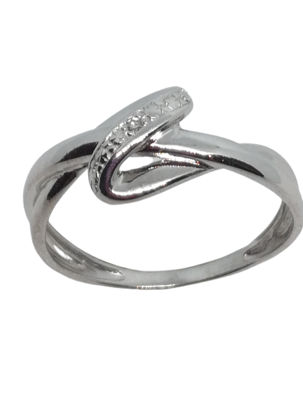 Bague en or gris, diamant