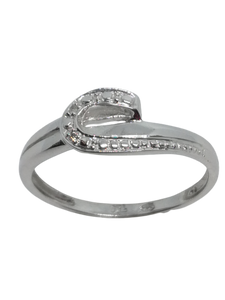 Bague en or gris, diamant