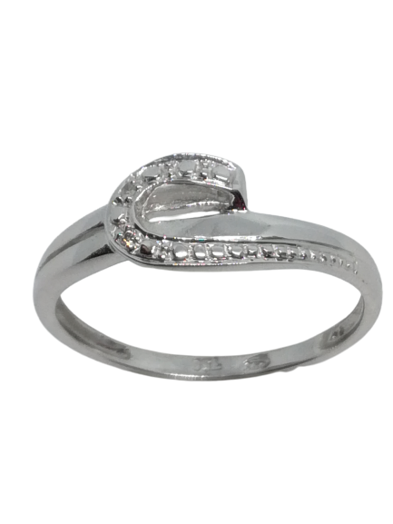 Bague en or gris, diamant