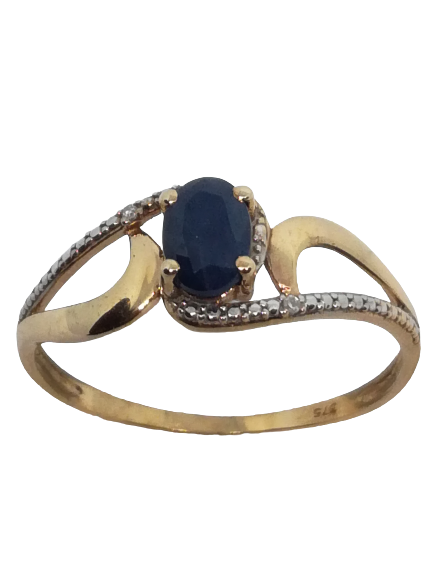 Bague en or, saphir et diamant