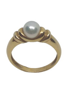 Bague en or, perle de culture