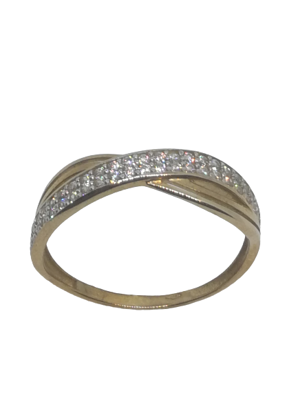 Bague en or, oxyde de zirconium