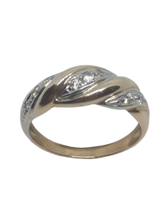 Bague en or, oxyde de zirconium