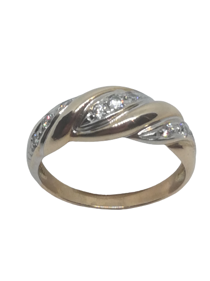 Bague en or, oxyde de zirconium