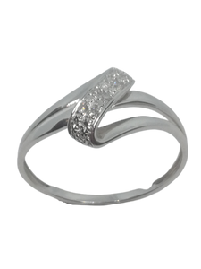 Bague en or gris, oxyde de zirconium