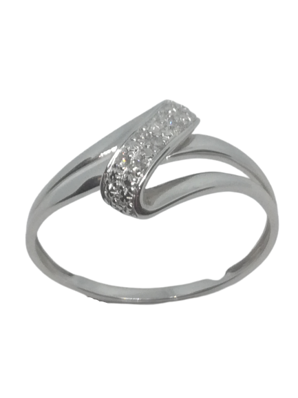 Bague en or gris, oxyde de zirconium