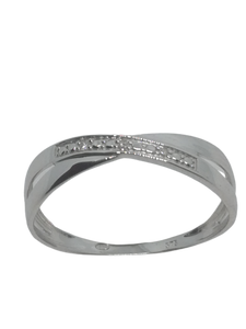 Bague en or gris, diamant