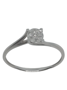 Bague en or gris, oxyde de zirconium