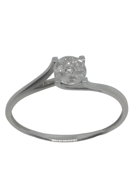 Bague en or gris, oxyde de zirconium