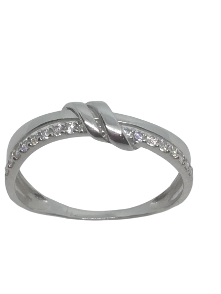 Bague en or gris, oxyde de zirconium