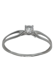 Bague en or gris, oxyde de zirconium