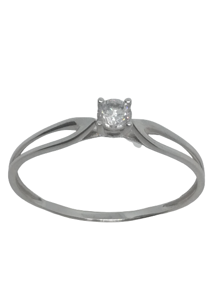 Bague en or gris, oxyde de zirconium