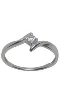 Bague en or gris, oxyde de zirconium