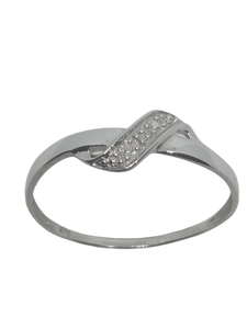 Bague en or gris, oxyde de zirconium