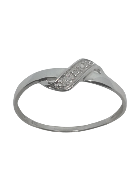 Bague en or gris, oxyde de zirconium