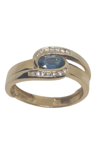 Bague or, diamant et saphir