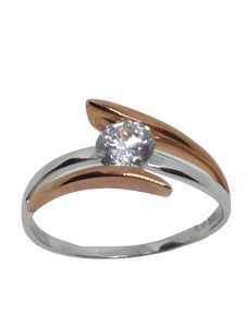 Bague en or, oxyde de zirconium