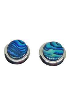 Boucles d'oreilles plaqué palladium, nacre