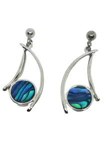 Boucles d'oreilles plaqué palladium, nacre