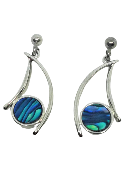 Boucles d'oreilles plaqué palladium, nacre