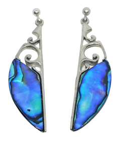 Boucles d'oreilles plaqué palladium, nacre