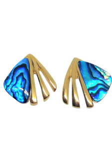 Boucles d'oreilles plaqué or, nacre