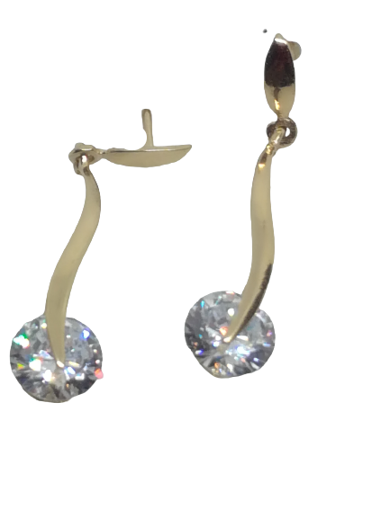 Boucles d'oreilles en or, oxyde de zirconium