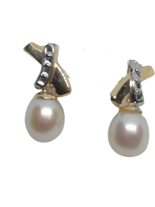 Boucles d'oreilles en or, perles