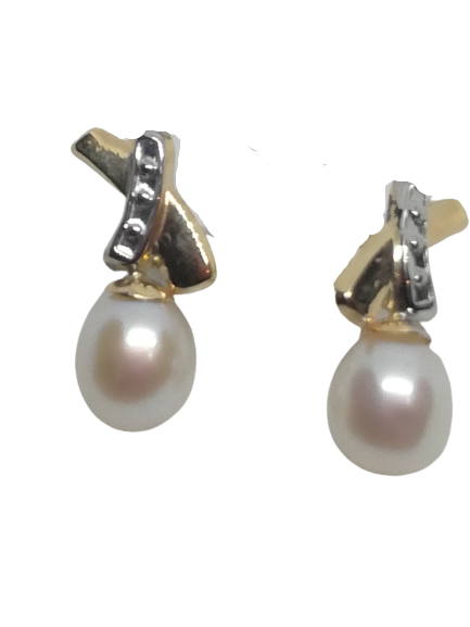 Boucles d'oreilles en or, perles