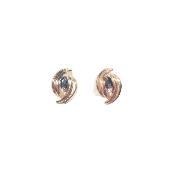 Boucles d'oreilles en or, saphir