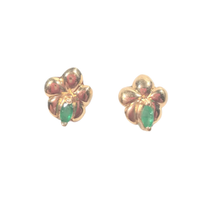 Boucles d'oreilles en or, émeraude