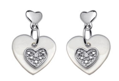 Boucles d'oreilles en argent , oxydes et nacre