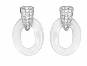 Boucles d'oreilles en argent , oxydes et céramique