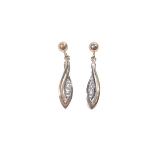 Boucles d'oreilles en or, oxyde de zirconium