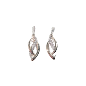 Boucles d'oreilles en or; oxyde de zirconium