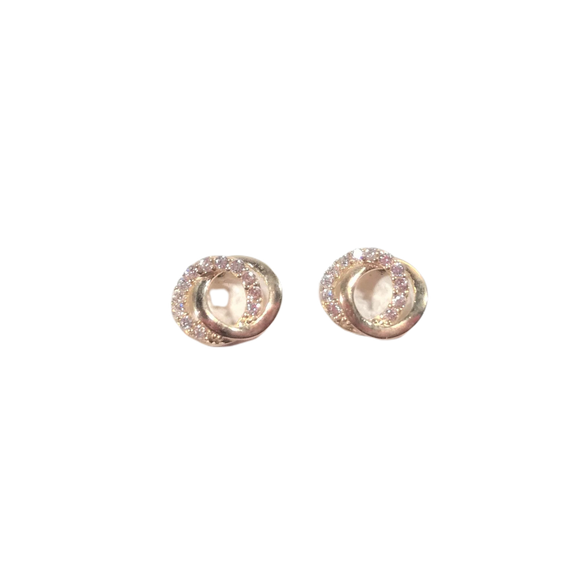 Boucles d'oreilles en or; oxyde de zirconium