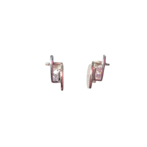 Boucles d'oreilles en or; oxyde de zirconium