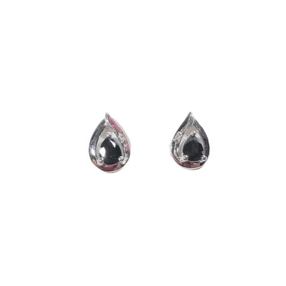 Boucles d'oreilles en or, saphir et diamant