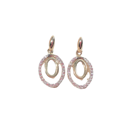 Boucles d'oreilles en or, oxyde de zirconium