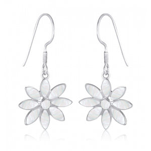 Boucles d'oreilles en argent, nacre blanche